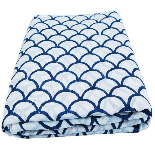 Hot Selling Indian Block Print Organic Cotton Fabric Handmade White Running Craft Material for Clothing Shirts Bags-Wholesale Hot Selling Indian Block Print Organic Cotton Fabric Handmade White Running Craft Material for Clothing Shirts Bags-Wholesale